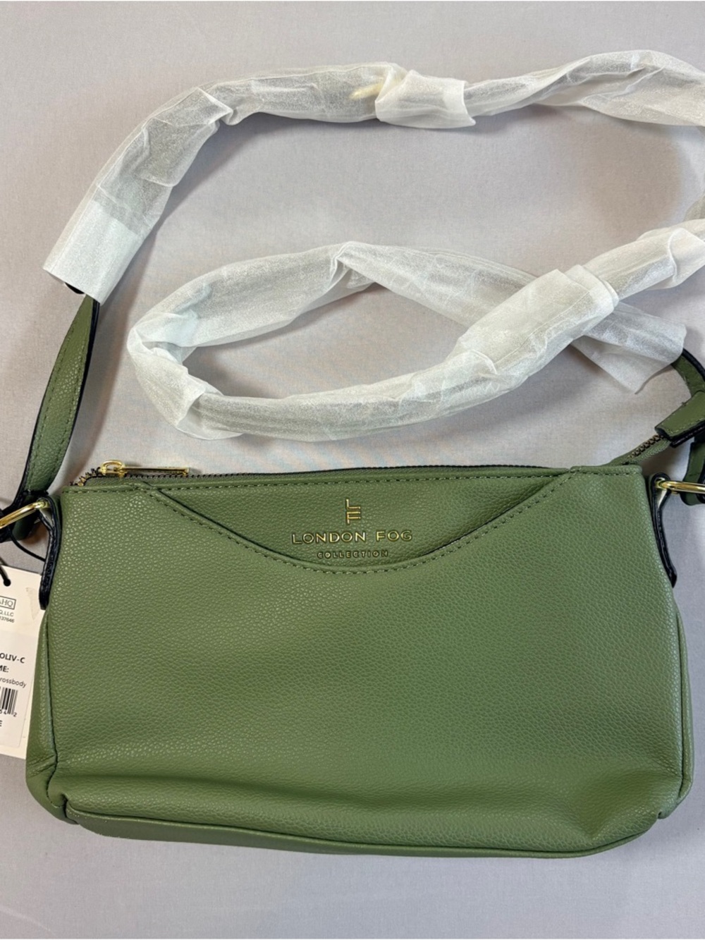 London Fog 100th Anniversary Bella Pebble Crossbody Bag Olive NWT